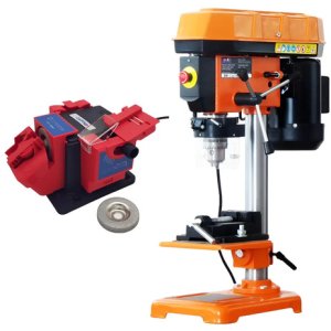 Taladro De Banco 16mm Tb16plus Con Afilador Mechas Zeafi2004 Naranja