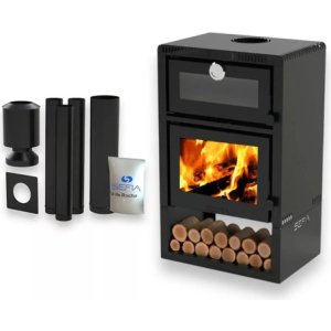 Calefactor Premium A Leña C/horno 150m2 + Kit