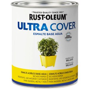 Pintura Esmalte Al Agua Ultra Cover Rust Oleum 0,9lt Amarillo Sol Brillante