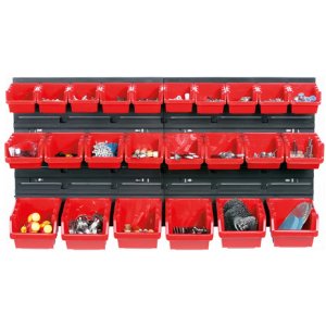 Set Tablero Organizador Kistenberg Kor2-s411 40x40cm + Gavetas X24 Negro