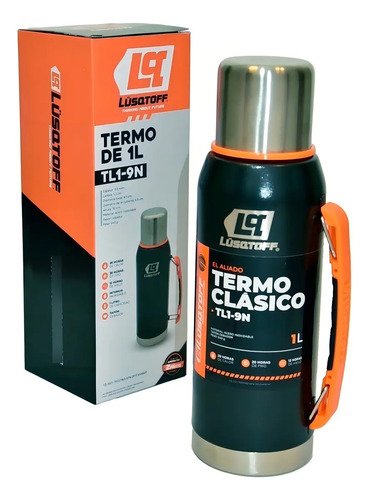 Termo Acero Inox 1 Lt Lusqtoff Tl1-9n Tapón Cebador Color Negro - Imagen 3