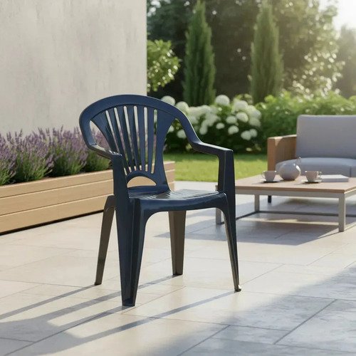 Silla Plástico Negro Resistente 150kg Uv Apilable Jardín Arqplast - Imagen 6