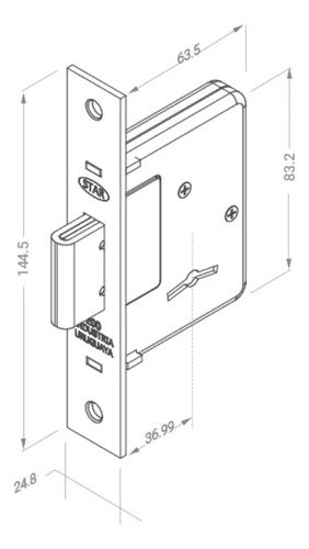Cerradura Para Puerta Abatible Star 200 Shz Derecha/izquierda Plateado - Imagen 3