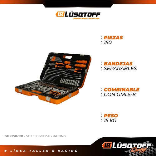Set De Herramientas Racing Lusqtoff Shl150-9r 150 Piezas Naranja - Imagen 2