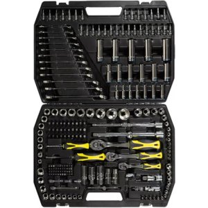 Set Kit Juego Bocallaves Crossmaster 216 Pzas 1/4 1/2 3/8 Negro