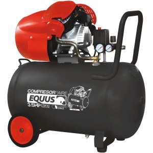 Compresor Monofásico 3.5 Hp 100l Equus Con Doble Cilindro 40 Negro 50 Hz Monofásica