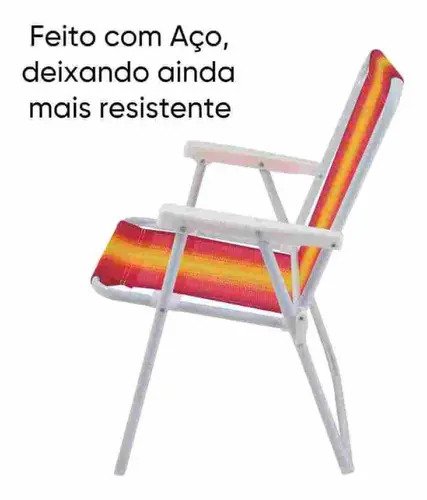 Silla Naranja De Acero Alto Para Piscina, Balcón Y Playa, 110 Kg - Imagen 2