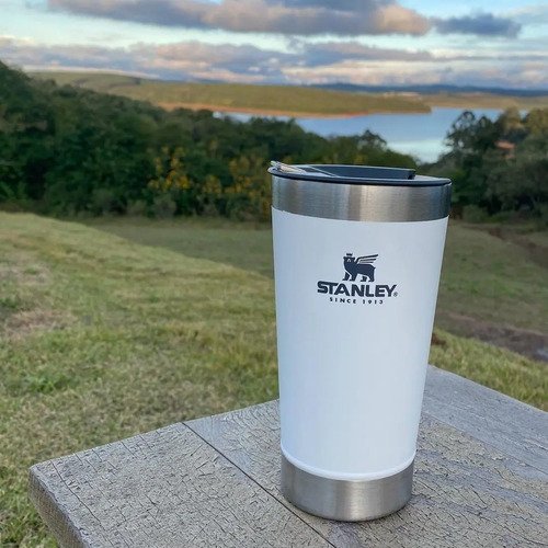 Vaso Térmico Para Cerveza Stanley Pint De Acero Inoxidable Con Abridor, 473 Ml, Color Blanco Liso - Imagen 5