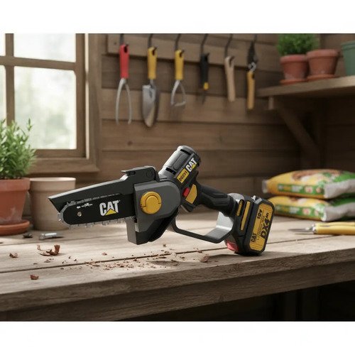 Minimotosierra Bateria Caterpillar + Bateria 4ah +cargador Amarillo - Imagen 2
