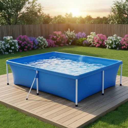 Pileta Estructural Mor 1004 Piscina Infantil Quadrada X 1.87 M De Ancho Azul Liso - Imagen 2