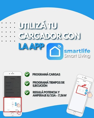 Cargador De Auto Electrico 32a 7kw Tipo 2 Portatil Schuko Blanco - Imagen 6