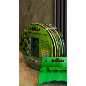 Manguera Harsen Reforzada 30m (20+10m)+ Soporte +accesorios Verde Claro