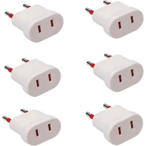 Adaptador Conatel Ficha Americana Blanco Pack 6 Kirkor