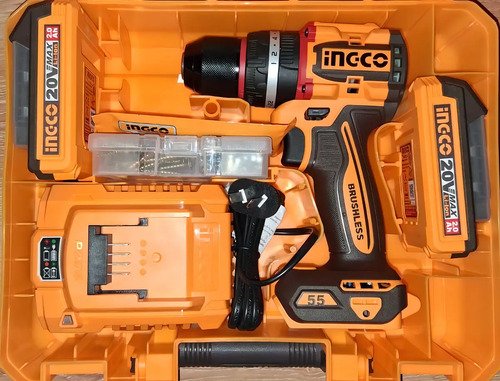Taladro Atornillador Percutor Ingco Brushless 55nm Compa Col Naranja 50