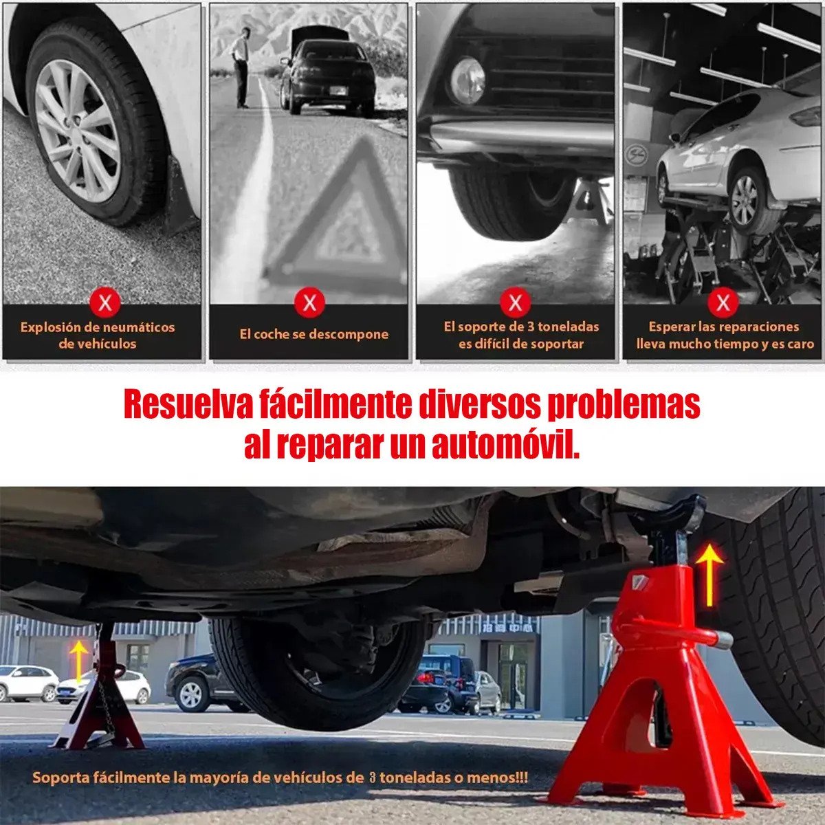 Torre De Soporte Para Auto Mcgrip De 1.5 T, Con Altura Ajustable De 28.5 A 42 Cm - Imagen 7