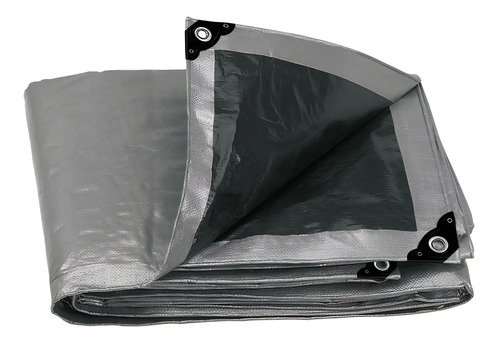 Lona Gruesa Reforzada Gris 4 X 5 Mts 180 G/m^2 Truper 15364