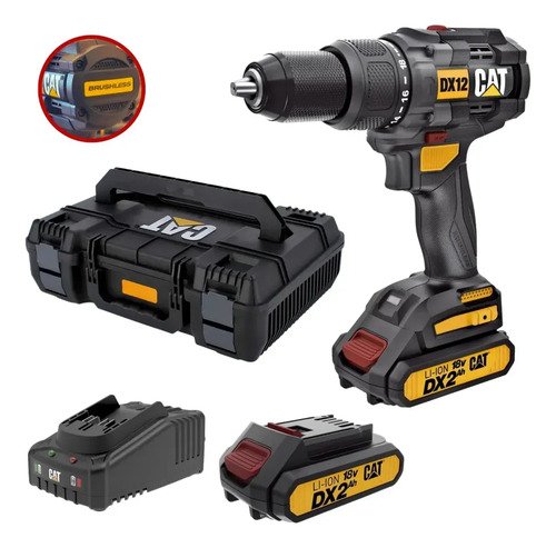 Taladro Percutor Atornillador Brushles 65nm 18v Cat Dx1120 Amarillo 50