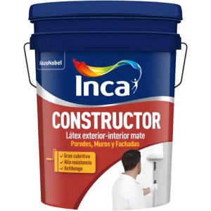Inca Pintura Látex Constructor Exterior-interior Mate 4 L Color Blanco