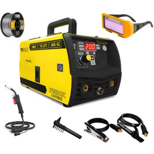 Soldadora Mig Tig Mma 1kg Flux 200amp + Rollo Careta N9300a Amarillo