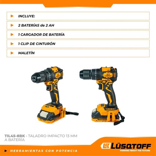 Taladro Atornillador Percutor Brushless Mandril Metalico Naranja 50 - Imagen 5