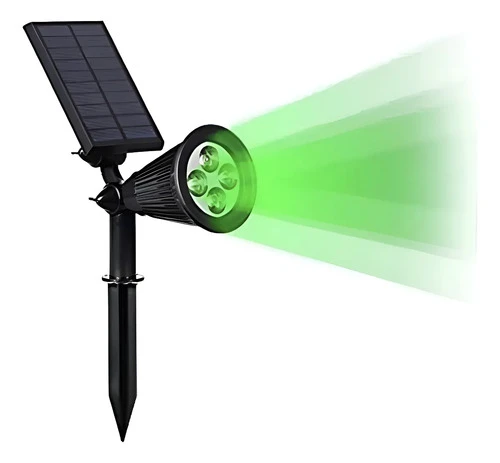 Foco Solar Jardin Exterior Luz Led Verde 2w Tyt Blanco Blanco Cálido
