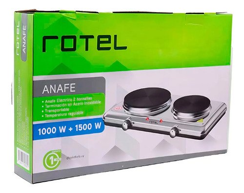 Anafe Eléctrico Portátil Rotel De 2 Discos Gris - Imagen 4