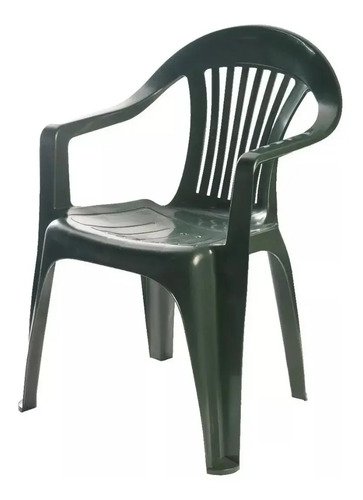 Silla Pvc Reforzada Con Apoya Brazos Hasta 120kgs Negro Tyt Negro Rayas