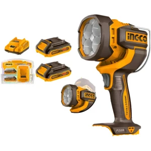 Linterna 2000 Lumens 20v P20s Cwli2088 + 2 Bat + Cargador Blanco Amarillo