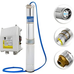 Bomba Sumergible De Pozo Ebara 4bpl-21 Para Riego, Con Potencia De 1103 W Plateado