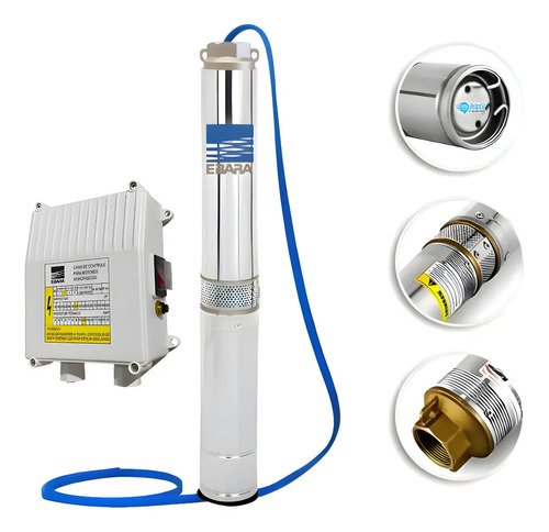 Bomba Sumergible De Pozo Ebara 4bpl-21 Para Riego, Con Potencia De 1103 W Plateado