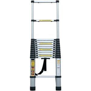 Escalera Telescópica Aluminio 4.4mt 14 Escalones Color Gris