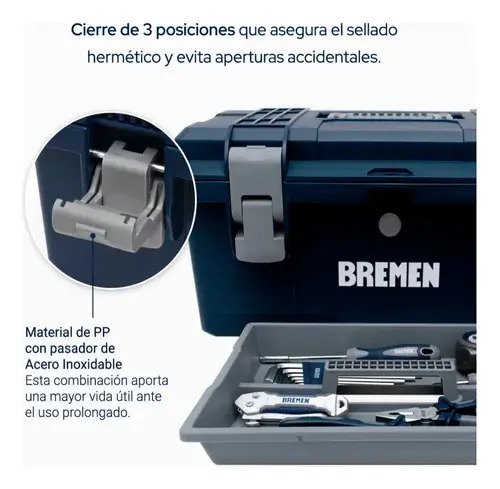Caja De Herramientas Bremen 40cm X 19cm X 18cm Azul Azul - Imagen 9