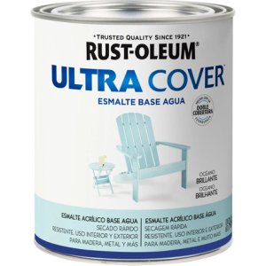 Pintura Esmalte Al Agua Ultra Cover Rust Oleum 0,9lt Oceano Brillante