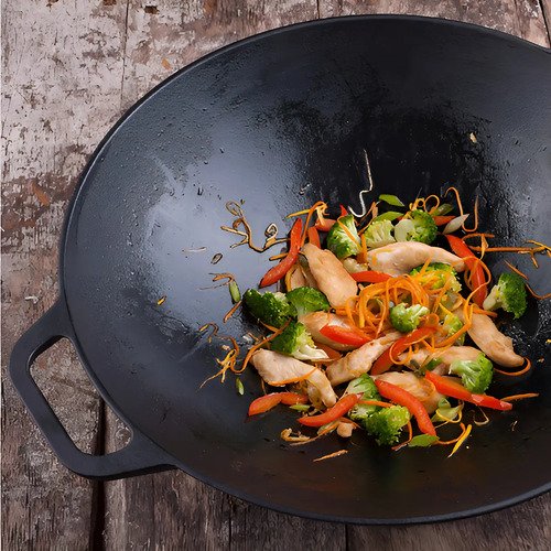 Wok Hierro Curado 36cm C/asas Ref.37291 Victoria Negro - Imagen 4