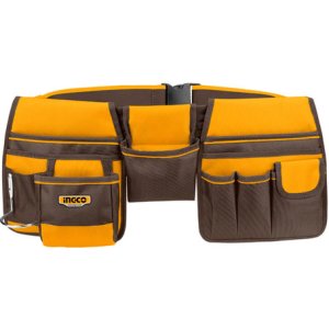 Canana Cinturon Porta Herramientas 10 Bolsillos Ingco Amarillo