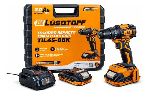 Taladro Atornillador Percutor Brushless Mandril Metalico Naranja 50
