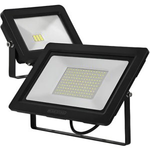 Foco Reflector Eco Led 100w Black+decker Luz Blanca Exterior Negro Blanco Frío
