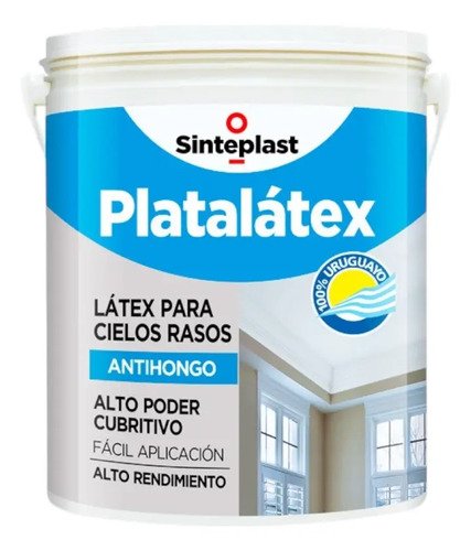 Latex Para Cielos Rasos Antihongos Platalatex Sinteplast 10l Acabado Mate Color Blanco