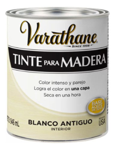 Tinte Para Madera Varathane Blanco Antiguo 0.946l Colores Blanco Antiguo