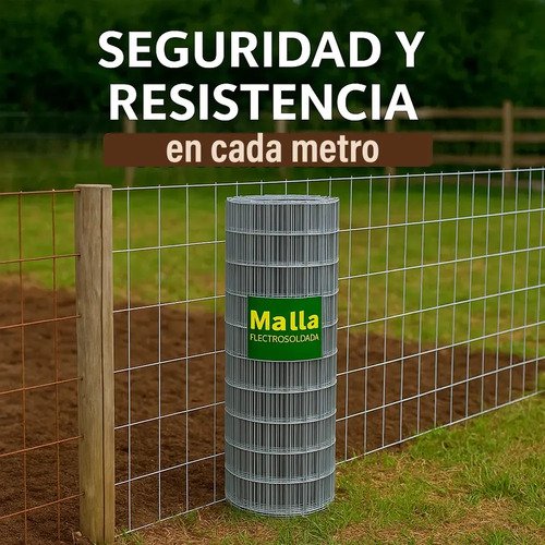 Tejido Malla Electrosoldada Galvanizada Rollo 1.0m X 25 Mts Color Alumino - Imagen 7