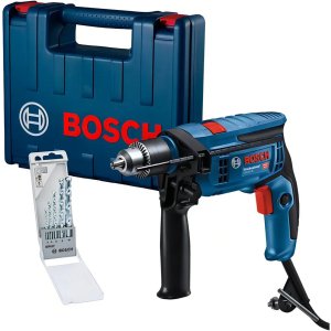 Furadeira De Impacto 1/2 750w Maleta 5 Brocas Gsb13re Bosch Cor Azul