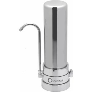 Filtro De Agua Purificador Gianni Acero Inox Carbón Activado Blanco