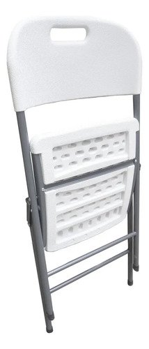 Silla Plegable Plastico Reforzada Jardín Exterior Alpina Blanco Plegable - Imagen 4