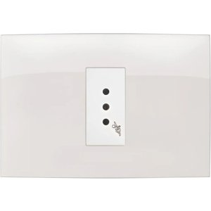 Conjunto Plaqueta Tushop Toma 3 En Línea Simple Blanco