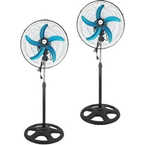 Ventilador De Pie Adkar 12 Pulgadas Plateado 50w 5 Aspas Metálicas 30.48 Cm 50 Hz 5 Aspas Azul 3