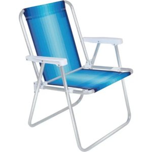 Silla Alta De Playa Mor Blue De Aluminio Azul