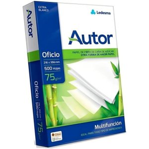 Ledesma Resmas A4 Autor 500 Hojas 75 Gramos 216x356mm Color Blanco
