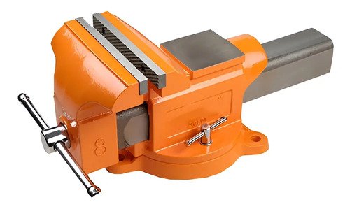 Morsa De Banco Giratoria Con Yunque Lusqtoff 8 PuLG 200 Mm Naranja