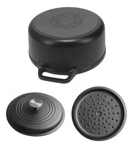 Olla Hierro Curado 6l 26cm Con Asas Victoria Negro - Imagen 2