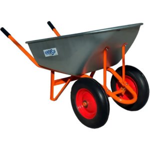 Carretilla 100lts Zincada Hermasur Doble Rueda Plateado